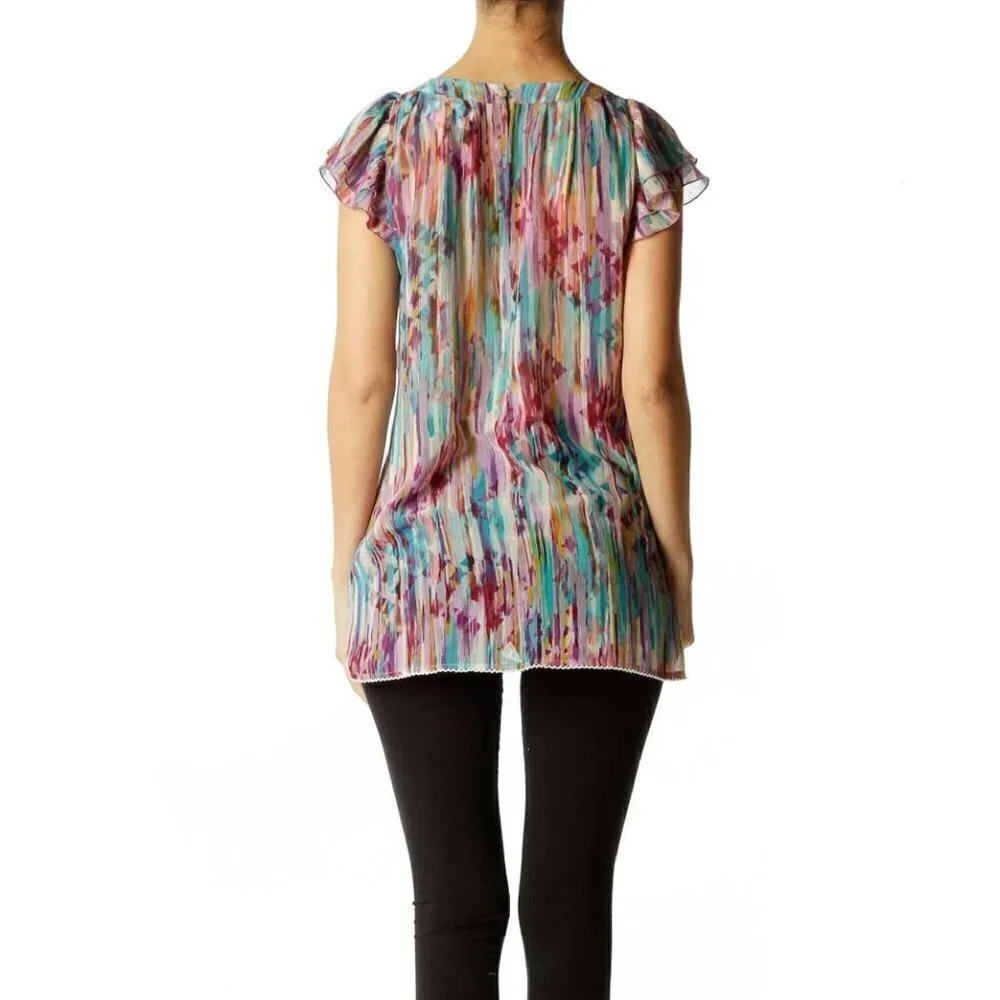 Sanctuary Multicolor Sheer Sleeveless Blouse - Picture 2 of 3